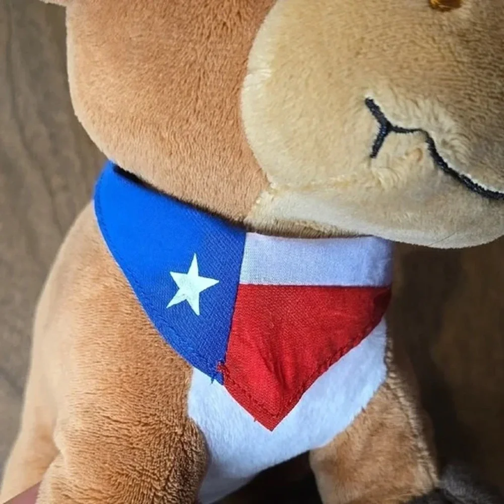 Texas Longhorn Plush, State Flag Bandanna,‎ Weighted Feet, 9